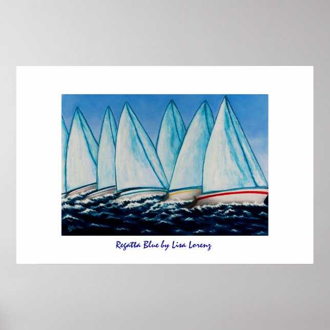 Regatta Blue Painting Skriv ut Poster (Framsidan)