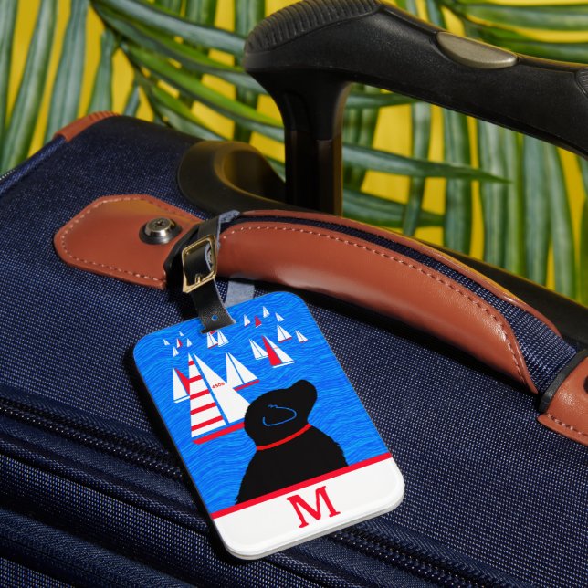 Regatta Day Black Hund Luggage Tag Bagagebricka (Framsida Insitu 1)