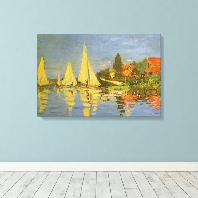 Regatta i Argenteuil av Claude Monet Canvastryck (Insitu (trägolv))