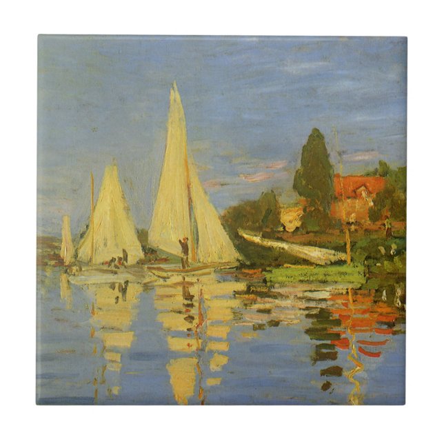 Regatta i Argenteuil av Claude Monet Kakelplatta (Framsidan)