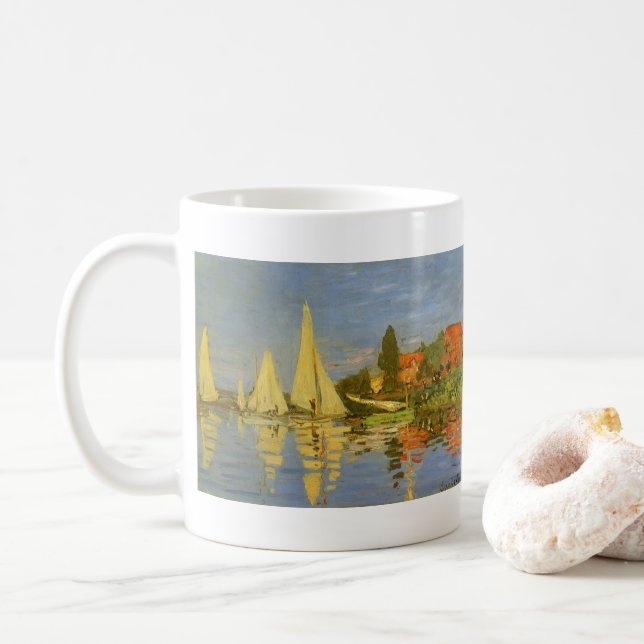 Regatta i Argentina av Claude Monet Kaffemugg (Med munk)