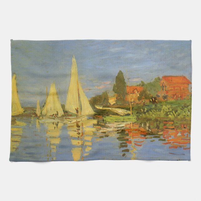 Regatta i Argentina av Claude Monet Kökshandduk (Horisontell)
