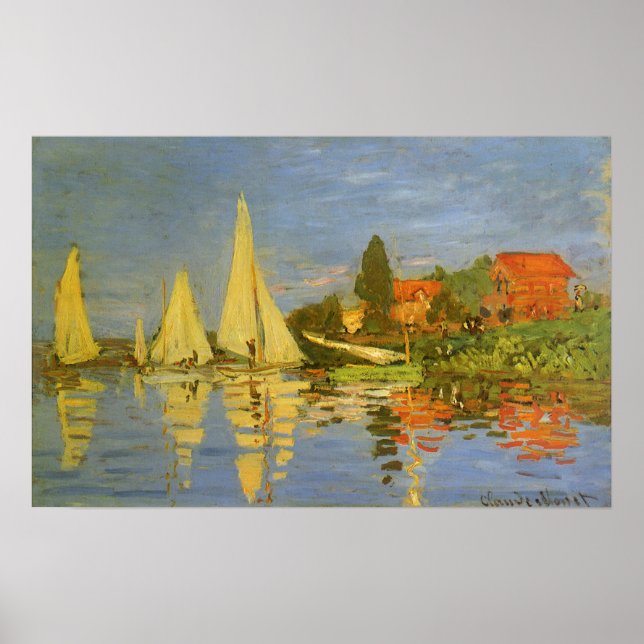 Regatta i Argentina av Claude Monet Poster (Framsidan)