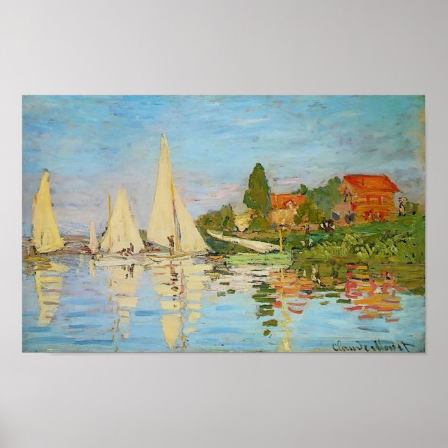 Regatta i Argentina av Claude Monet Poster (Framsidan)