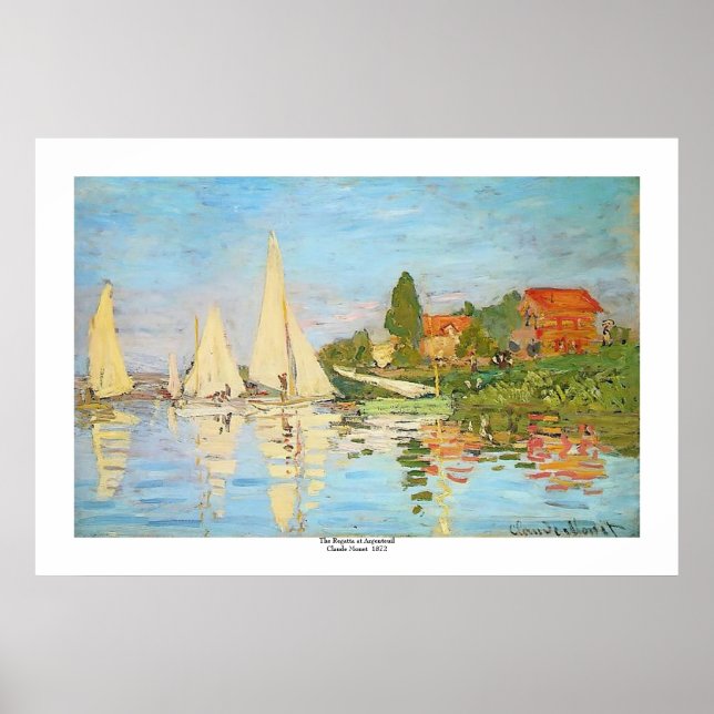 Regatta i Argentina av Claude Monet Poster (Framsidan)