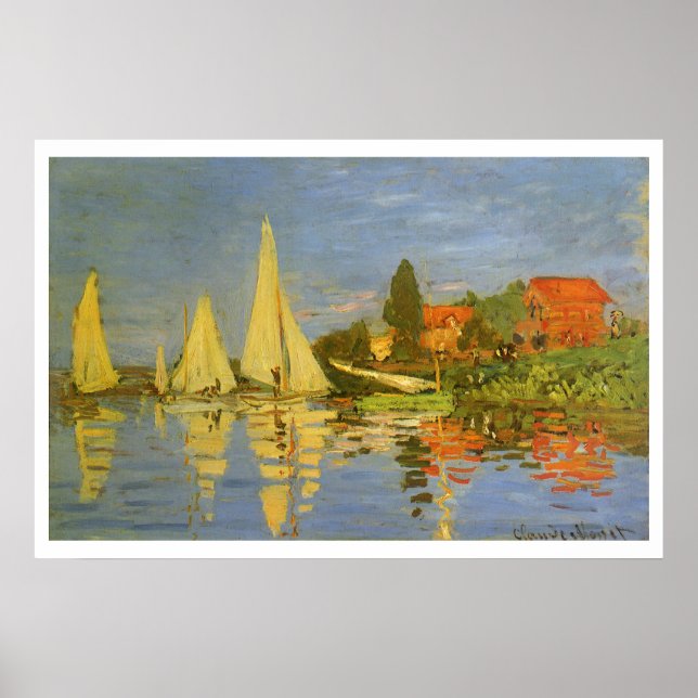 Regatta i Argentina av Claude Monet Poster (Framsidan)