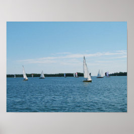 Regatta Sale Boat Scene Photo Wall Art Poster