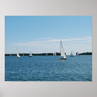 Regatta Sale Boat Scene Photo Wall Art Poster