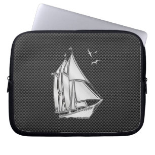 Regatta Stil segelbåt på kolfiberdekan Laptop Fodral
