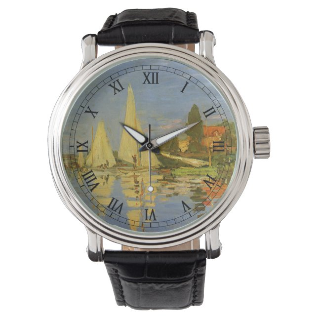 Regatta vid Argenteuil av Claude Monet Armbandsur (Framsida)