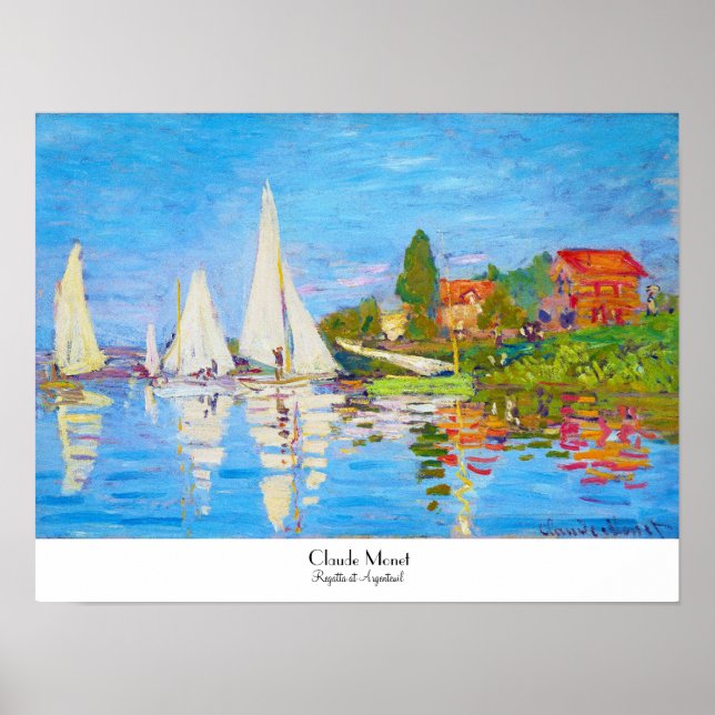Regatta vid Argenteuil Claude Monet Poster (Framsidan)
