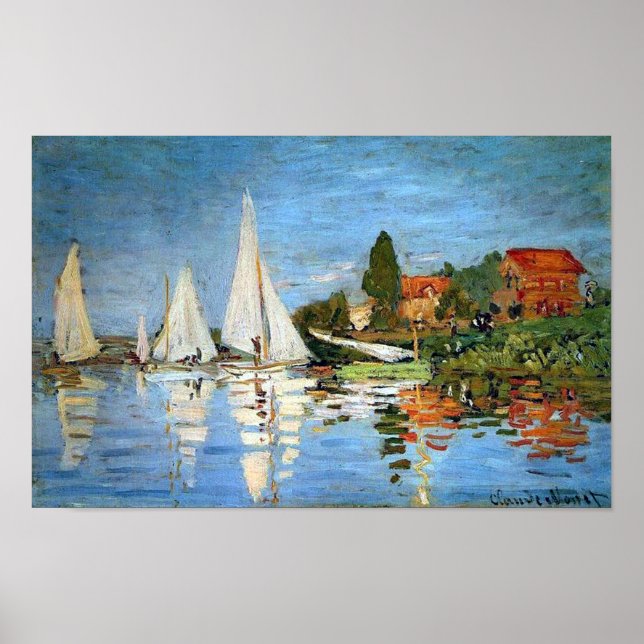 Regatta vid Argenteuil, Claude Monet Print Poster (Framsidan)