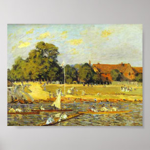 Regatta vid Hampton Court Poster Alfred Sisley