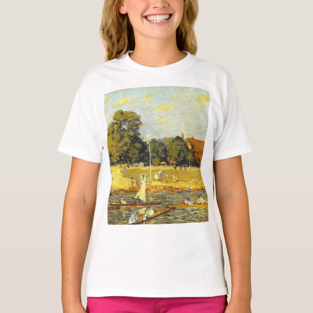Regatta vid Hampton Court Poster Alfred Sisley T Shirt (Framsida)