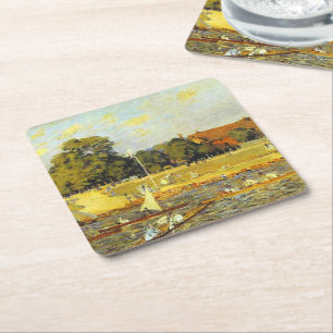 Regatta vid Hampton Court Poster Alfred Sisley Underlägg Papper Kvadrat