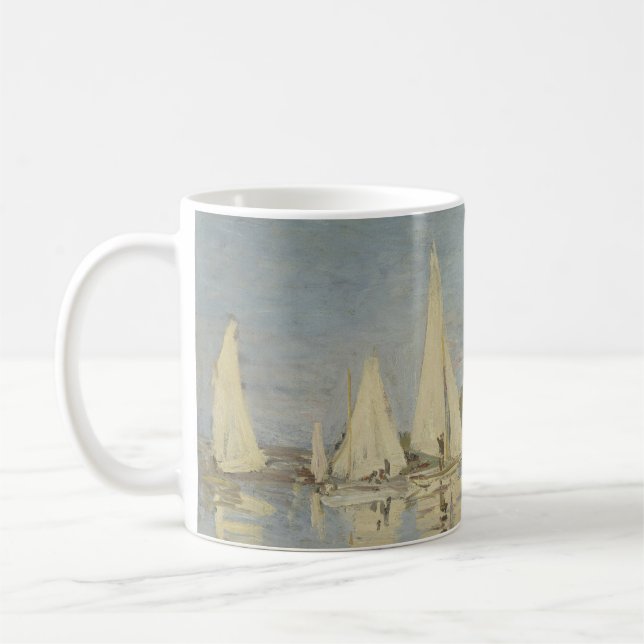 Regattas at Argenteuil, OIl Painting, Claude Monet Kaffemugg (Vänster)