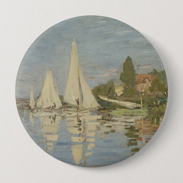 Regattor i Argenteuil, Oljemålning, Claude Monet Knapp (Framsida)