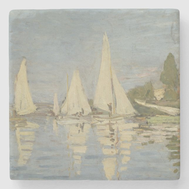 Regattor i Argenteuil, Oljemålning, Claude Monet Stenunderlägg (Framsidan)