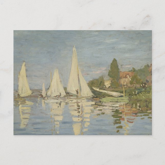 Regattor i Argenteuil, Oljemålning, Claude Monet Vykort (Framsida)
