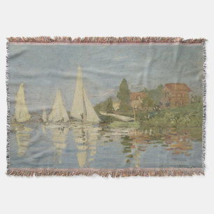 Regattor vid Argenteuil, Oljemålning, Claude Monet Filt