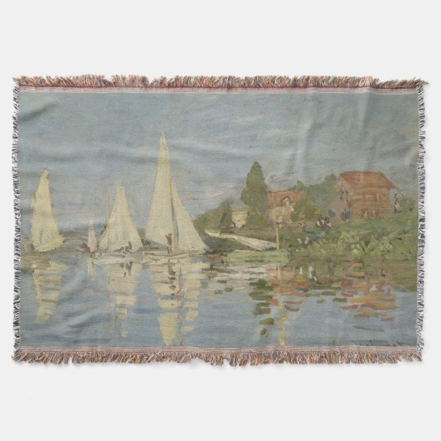Regattor vid Argenteuil, Oljemålning, Claude Monet Filt (Framsidan)