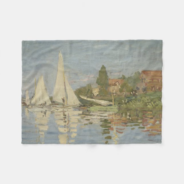 Regattor vid Argenteuil, Oljemålning, Claude Monet Fleecefilt (Framsidan (Horisontell))
