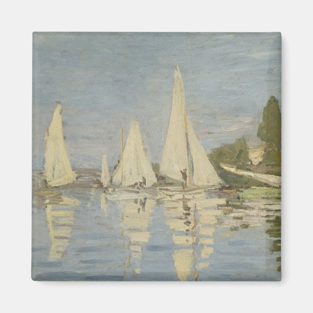 Regattor vid Argenteuil, Oljemålning, Claude Monet Magnet (Framsidan)