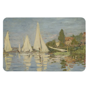 Regattor vid Argenteuil, Oljemålning, Claude Monet Magnet