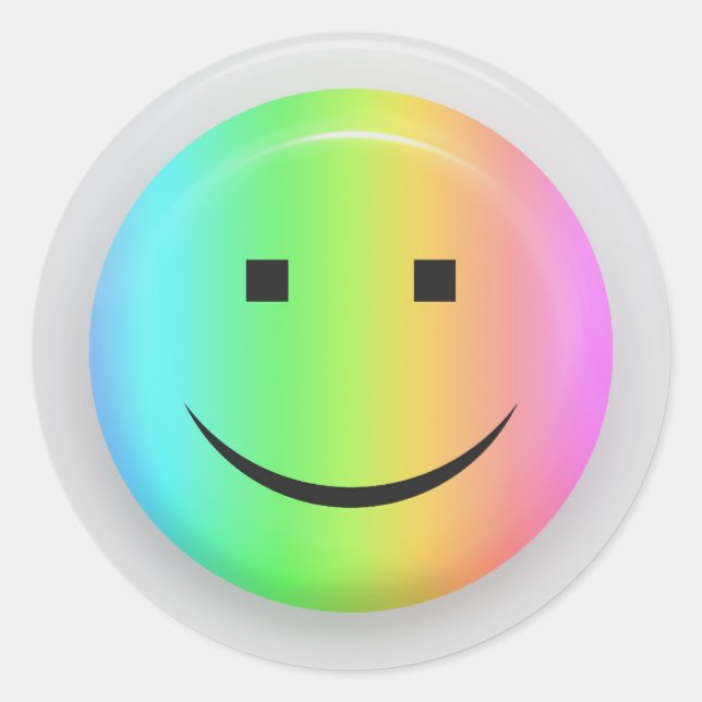 Regbow smiley runt klistermärke (Framsida)