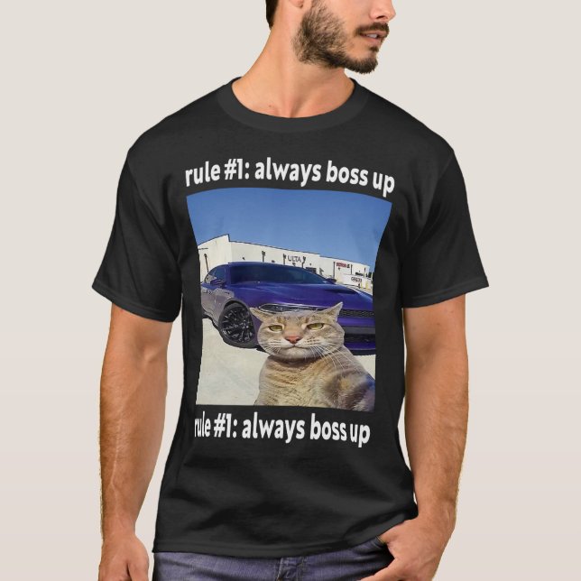 Regel 1 Alltid Chef upp funktionellt kundnummer T Shirt (Framsida)