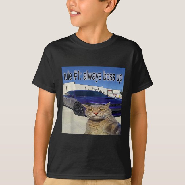 Regel 1: Alltid Chef upp Funny Cat Odely Specific  T Shirt (Framsida)