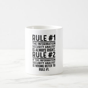 Regel 1 Informationssäkerhetsanalytikern är prak Kaffemugg