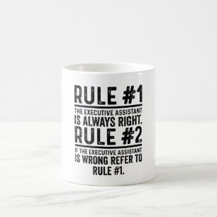 Regel#1 Verkställande assistenten är Högerna pr Kaffemugg