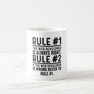 Regel 1: Webben Developer är alltid Höger funny Kaffemugg