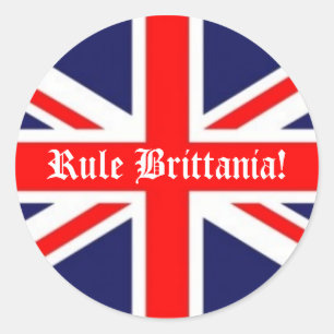 Regel Brittania!-Brittiska Flagga Runt Klistermärke