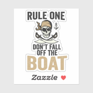 Regel ett Fall inte av Boat Funny Klistermärken