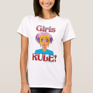 Regel för Anime Tecknad Girls T Shirt