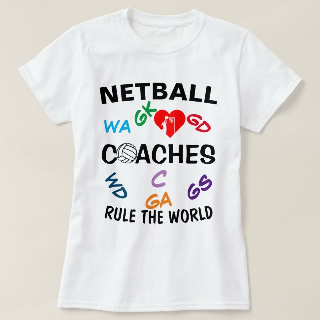 Regel för Anpassningsbar Player-placering Netball- T Shirt (Design framsida)