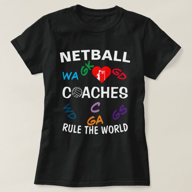Regel för spelarplacering Netball-bussar T Shirt (Design framsida)