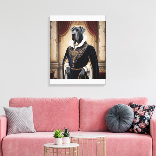 Regel Hund i Renaissance Attire - Digital Art for Canvastryck (Insitu (Vardagsrum))