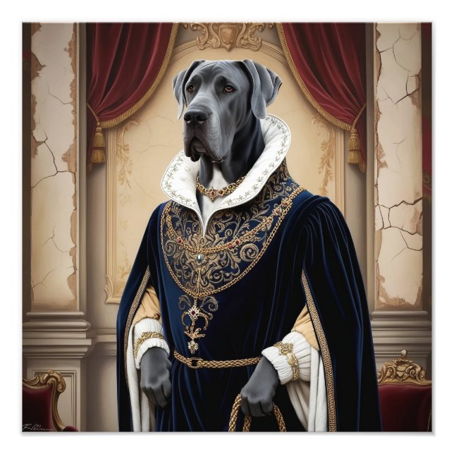 Regel Hund i Renaissance Attire - Digital Art for Fototryck (Framsidan)