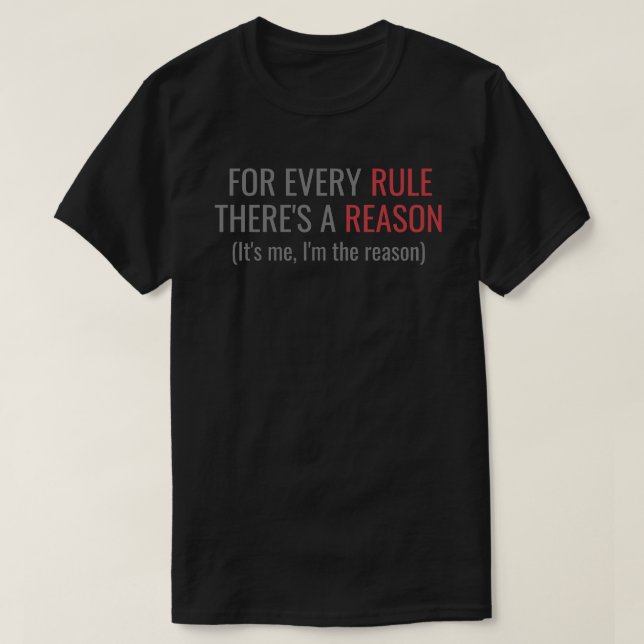 Regel/jag är orsak t shirt (Design framsida)
