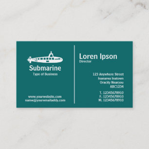 Regel mitten - ubåt - Teal Visitkort