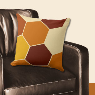 Regelbunden geometrisk Orange Hexagon Mönster Kudde
