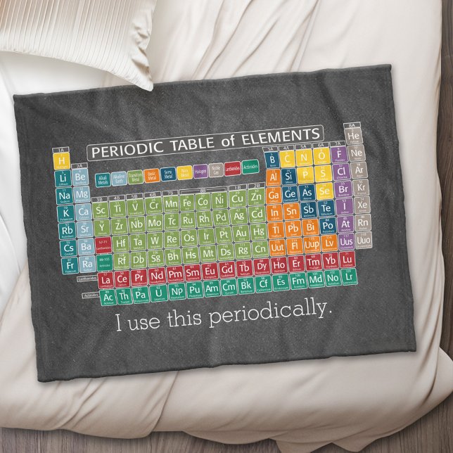 Regelbundet periodiskt återkommande Bord i Inslag Fleecefilt (Periodic Table of Elements - Custom Fleece Blanket)