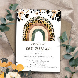 Regenbogen Boho 2. Geburtstag Inbjudningar