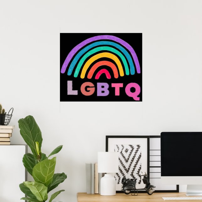Regenbogen gemalt mit Schrift LGBTQ Poster (Hemmakontoret)