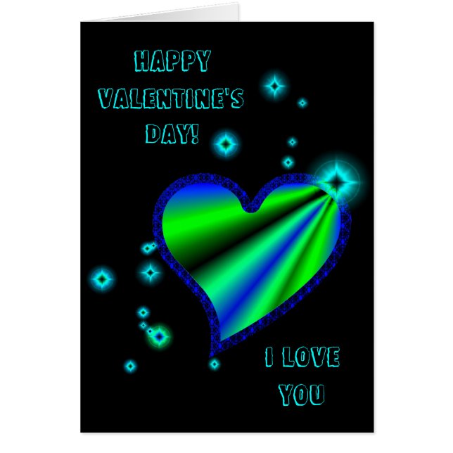 Regenbogen-Herz mit Sternchen auf schwarz Hälsningskort (Framsidan)