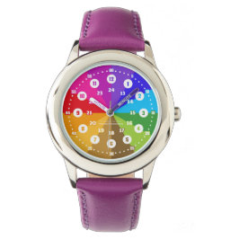 Regenbogen Lernuhr Armbanduhr 12 Stunden Anzeige Armbandsur