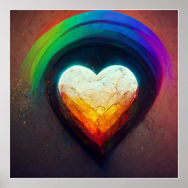 Regenbogen mit Herz Poster (Framsidan)